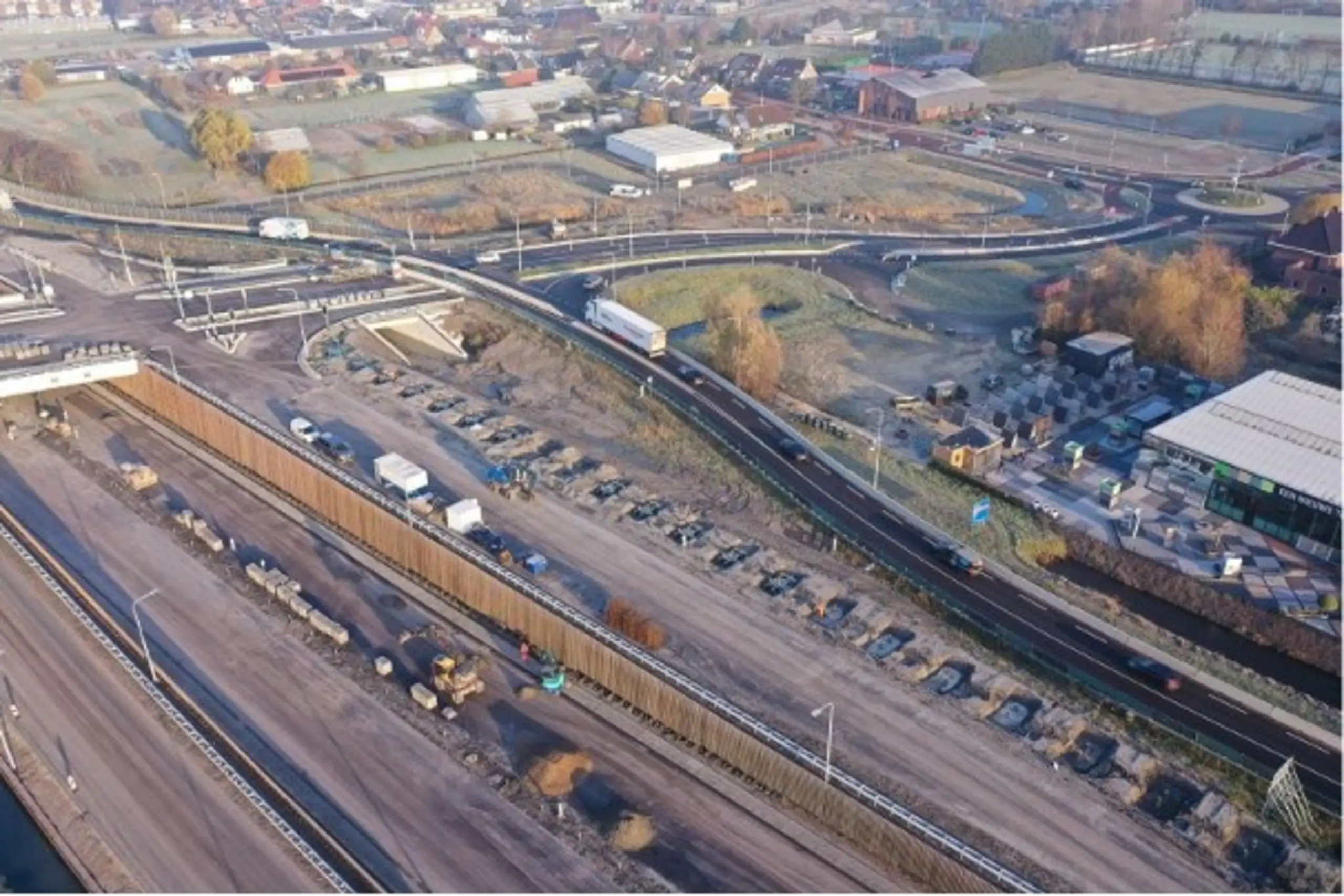 Overzicht vanuit de lucht van de N206